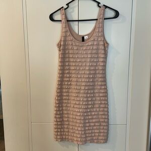 H&M Baby Pink Ruffled Bodycon Dress